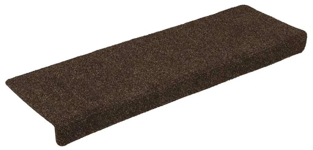 Tapetes de escada autoadesivos 30 pcs 65x21x4 cm castanho