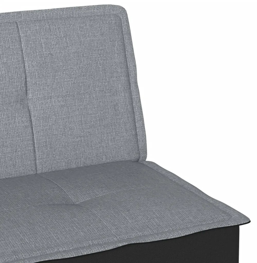Sofá-cama tecido cinzento-claro