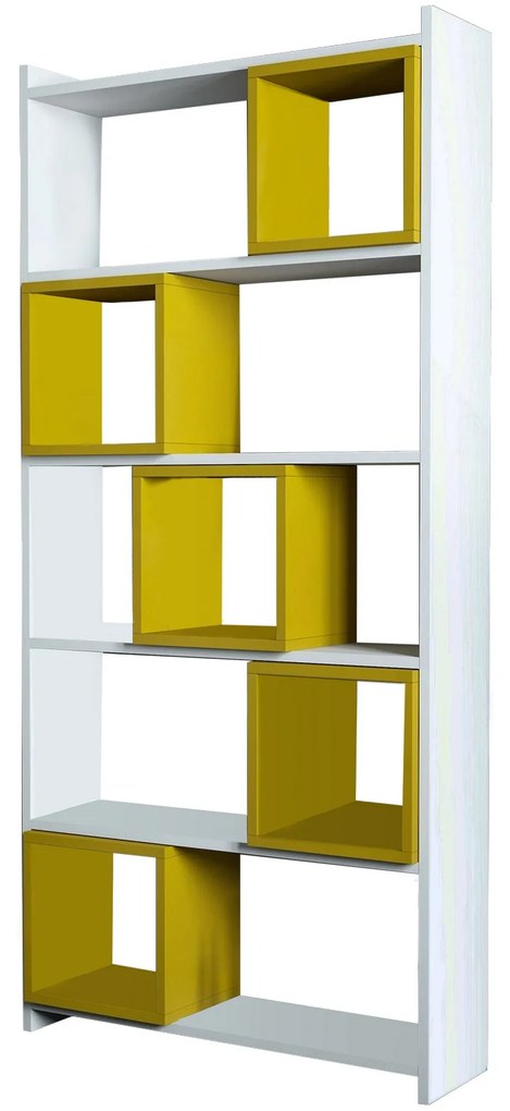 Estante Box – Branco e Amarelo – 80x170x22 cm
