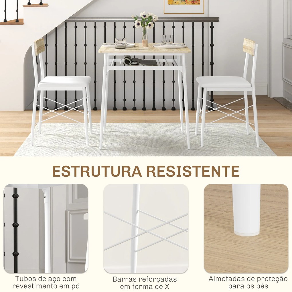 Conjunto de Refeição Compacto 3 Peças "Aurora" com Mesa e Cadeiras – 7