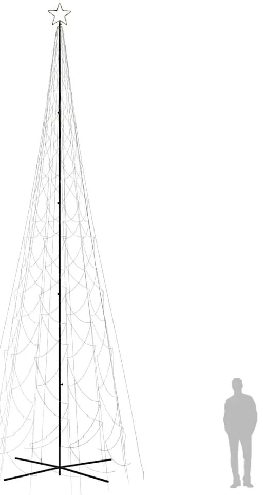 Árvore de Natal em cone 3000 luzes LED 230x800 cm branco quente