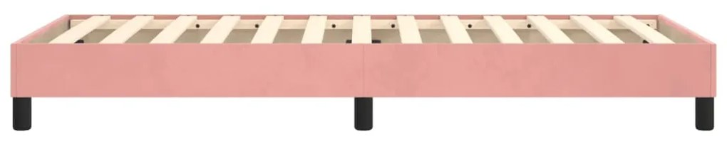 Estrutura de cama 90x190 cm veludo rosa