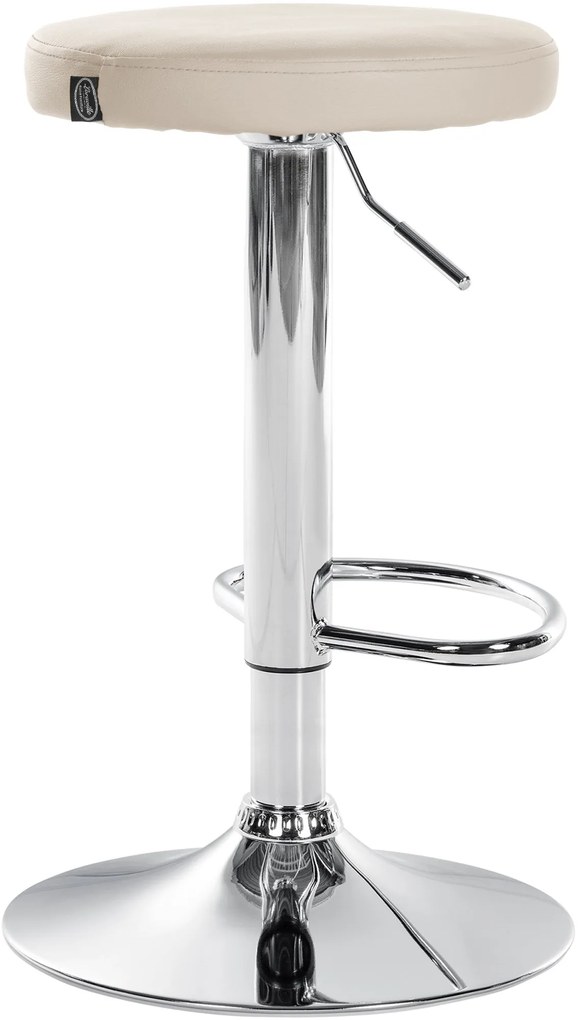Banco de bar Ponte em couro sintético e com estrutura cromada 38,5 x 60-81 x 38,5 cm Creme
