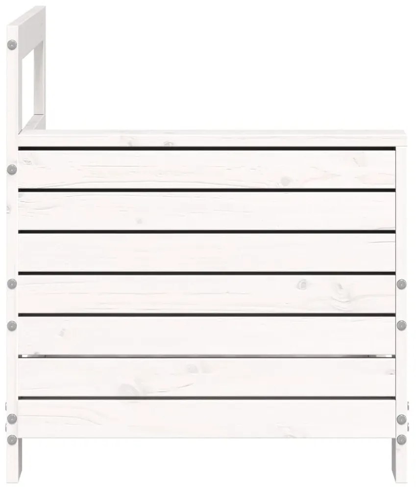 Sofá de jardim c/ apoio braços 69x62x70,5cm pinho maciço branco