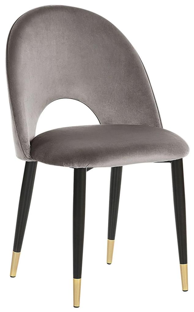 Conjunto de 2 cadeiras de jantar em veludo cinzento MAGALIA Beliani