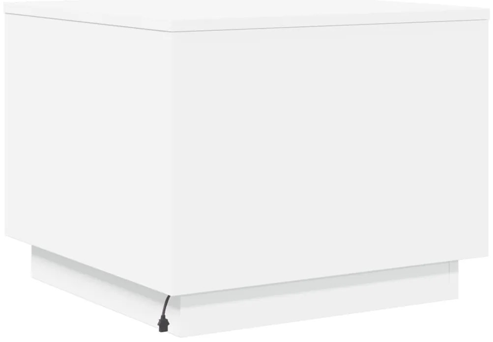 Mesa de centro com luzes LED 50x50x40 cm branco