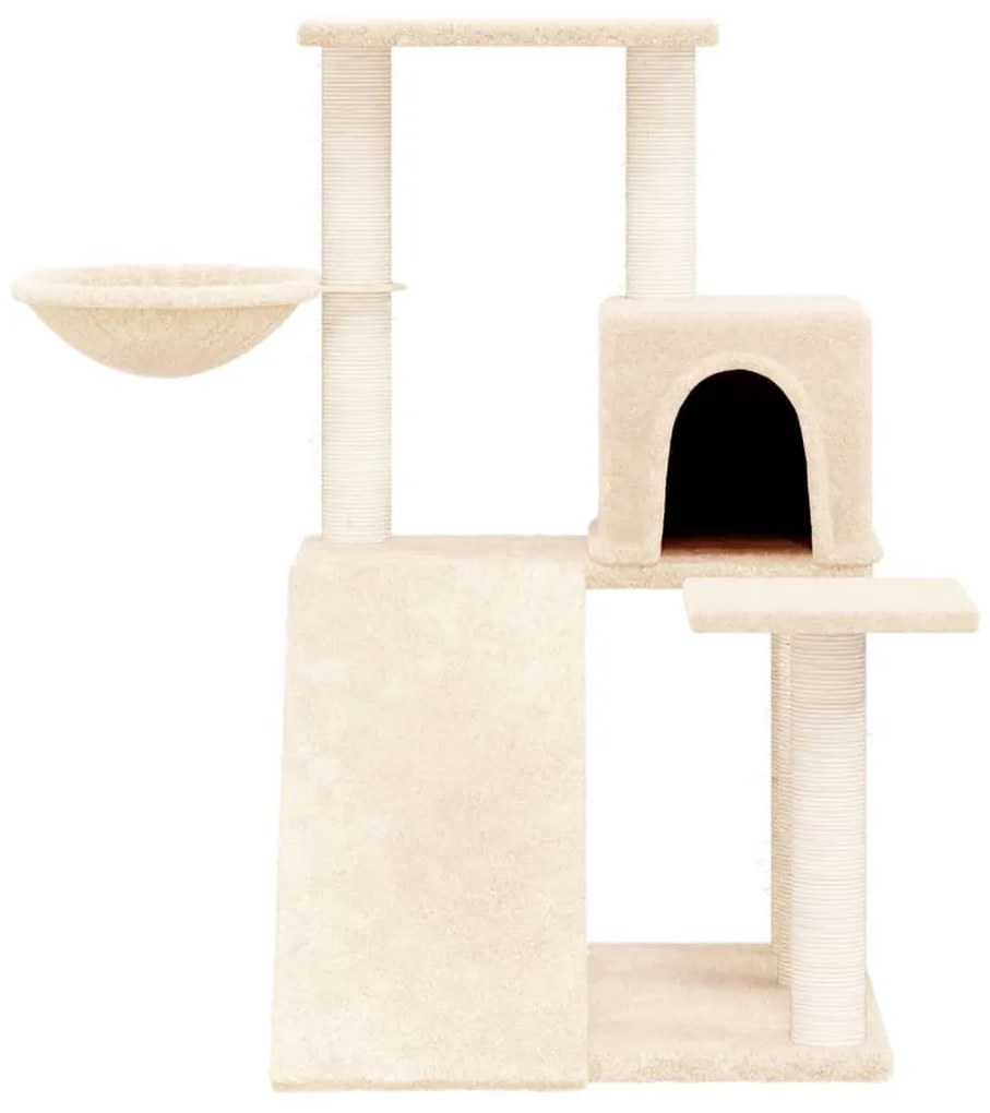 Árvore para gatos c/ postes arranhadores sisal 82 cm cor creme