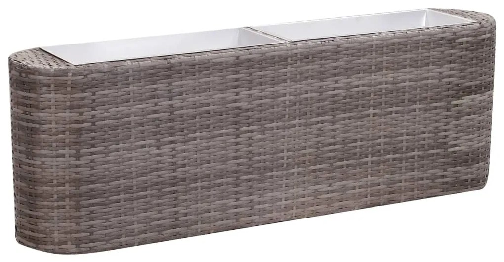 vidaXL Floreira de jardim 120x24x40 cm vime PE cinzento