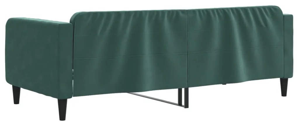 Sofá-cama 100x200 cm veludo verde-escuro