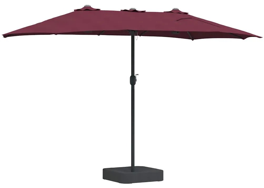 Guarda-sol de Jardim Vermelho bordô 385 x 209 x 244 cm tecido