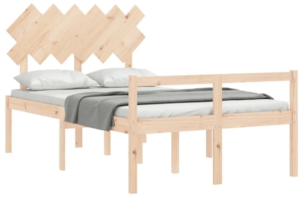 Cama de casal para idosos com cabeceira madeira maciça