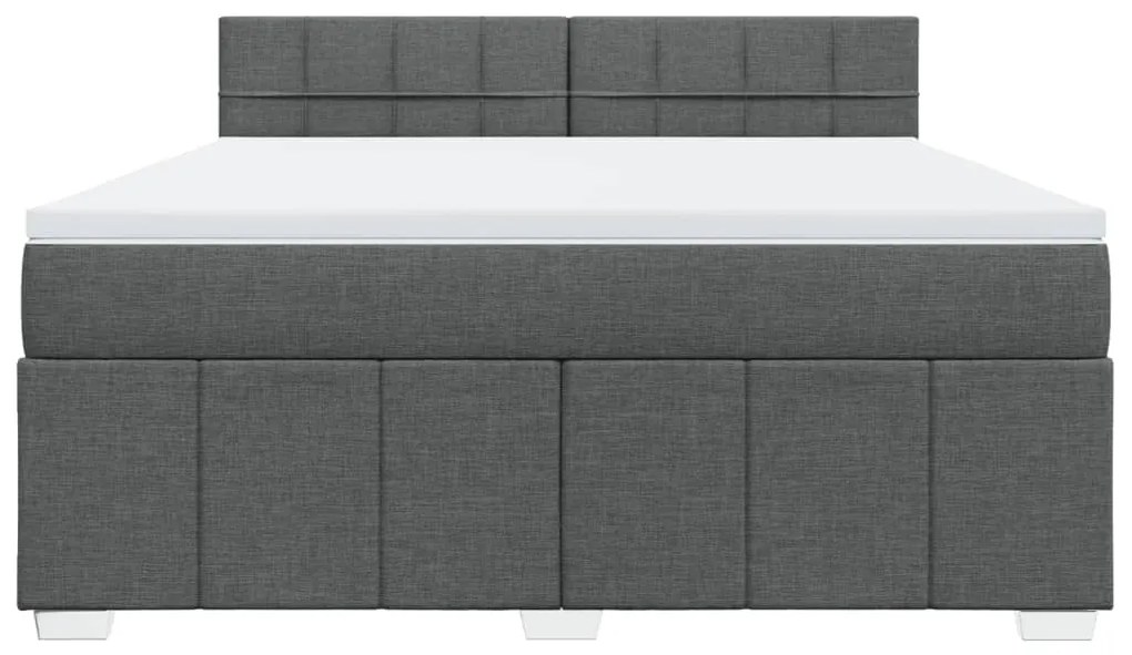 Cama com molas/colchão 180x200 cm tecido cinzento-escuro