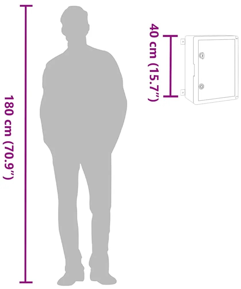 Armário de Controle IP65 à Prova d'Água Cinza 30x16,5x40 cm de Plástic