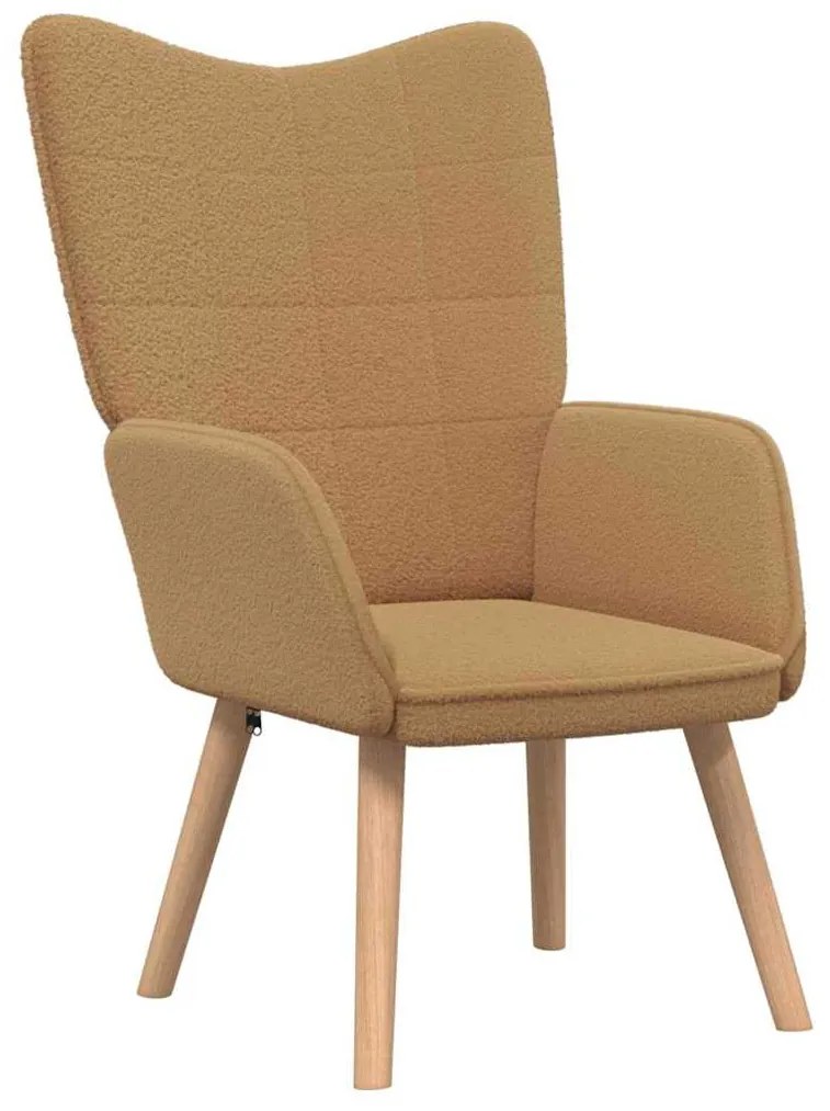 Poltrona Relaxante vidaXL Bege em Tecido Estilo Lã