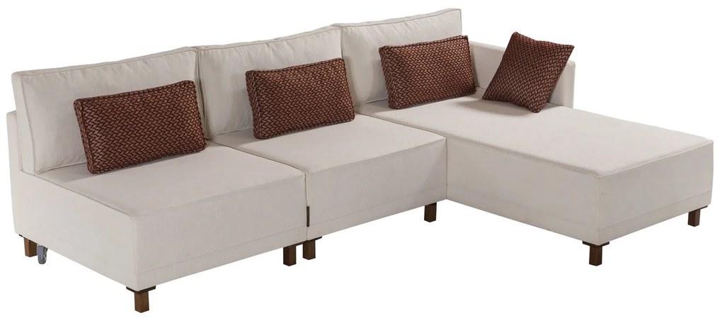 Sofá-Cama de Canto Matris – Bege – 285 x 90 x 192 cm