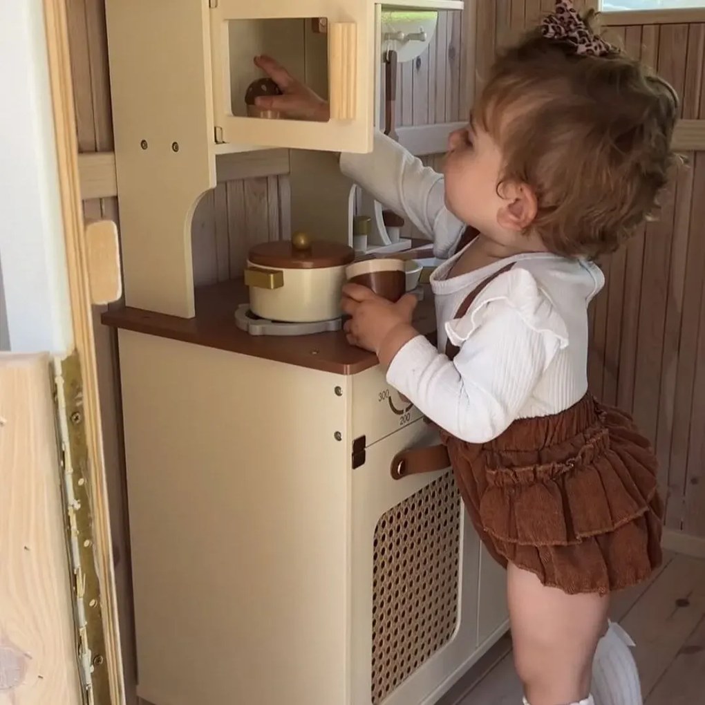Cozinha Infantil de Madeira 74 x 56 x 30 cm Mocha Montessori