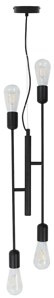 Candeeiro teto c/ lâmpadas incandescência 2 W preto E27
