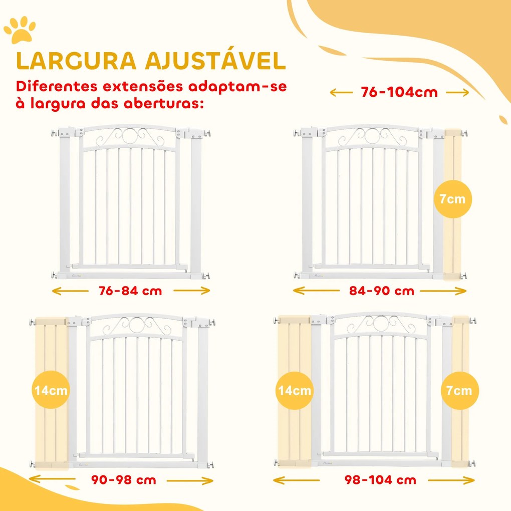 PawHut Barreira de Segurança para Cães Extensível 76-102 cm Barreira p
