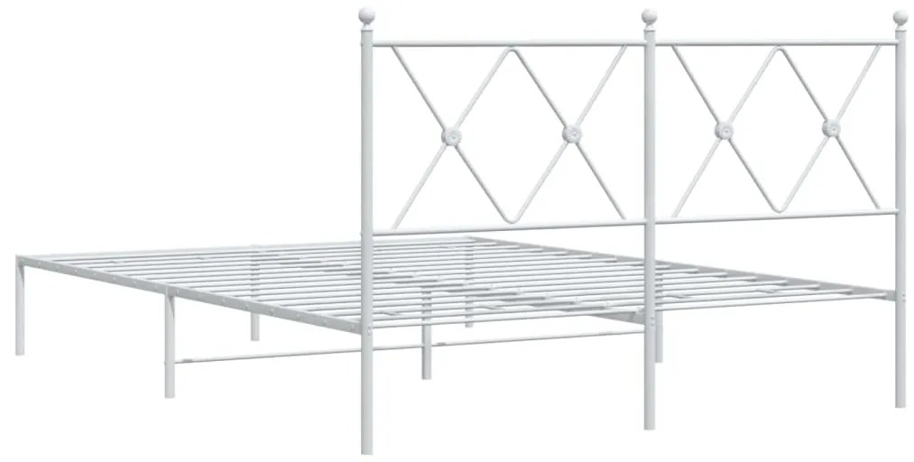 Estrutura de cama com cabeceira 140x190 cm metal branco