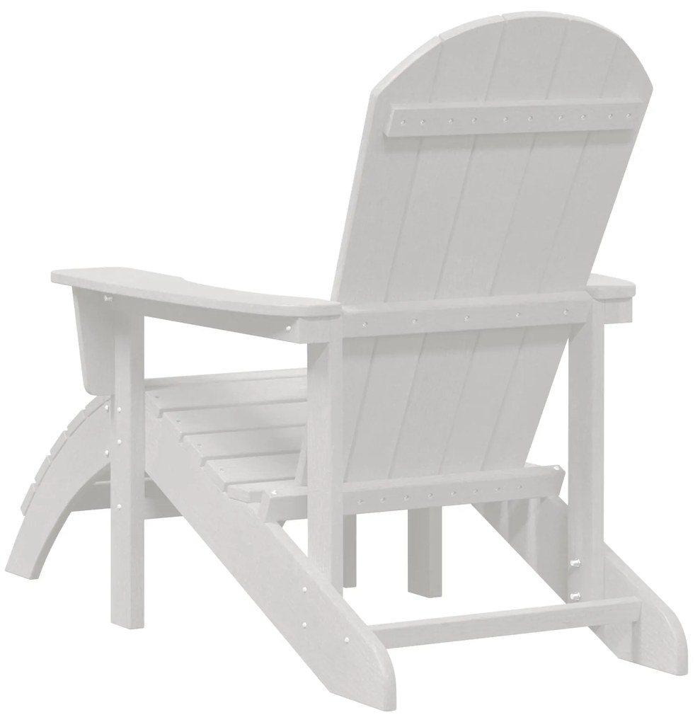 Cadeira Adirondack com Apoio para Pés Branca HDPE