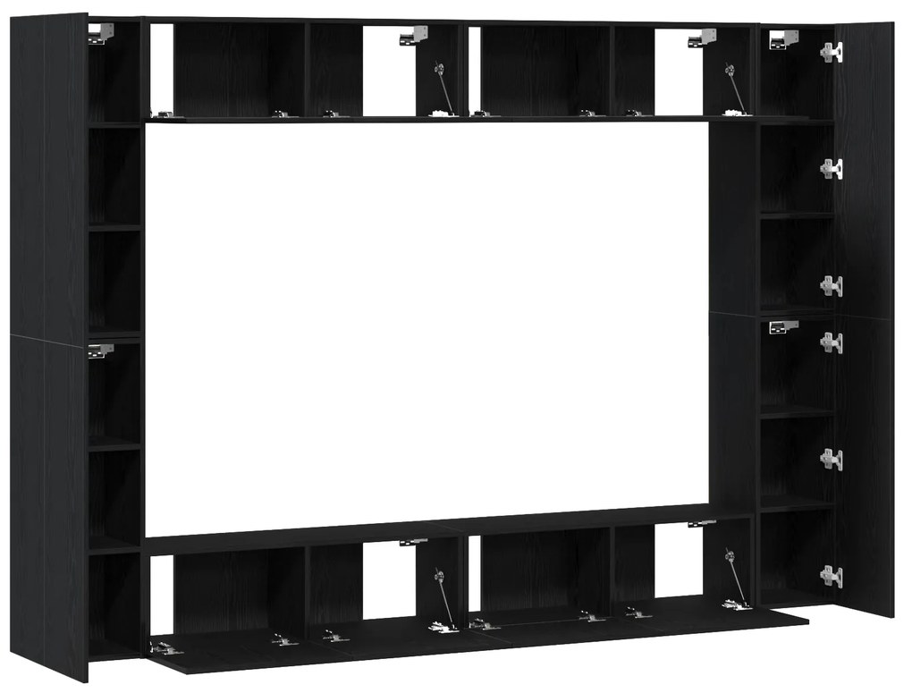 Conjunto de 8 Peças de Armário de TV Montado na Parede em Carvalho Pre