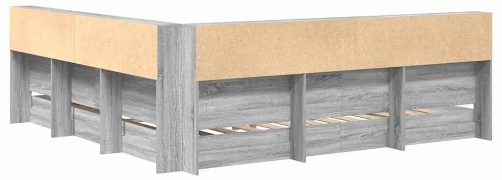 Cama estante Cinza Sonoma 180x200 cm Madeira engenheirada