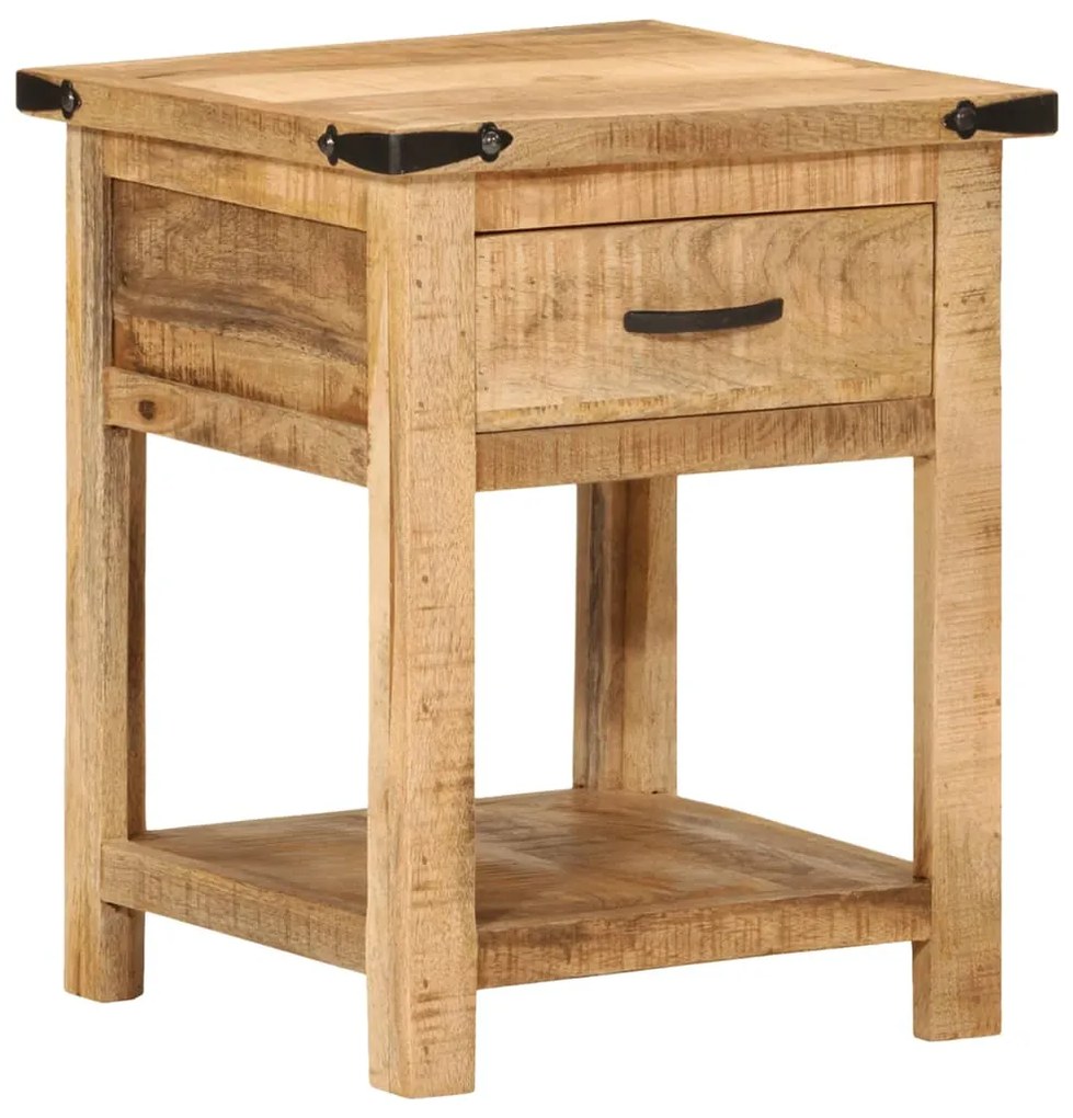 Mesa de cabeceira 40x40x50 cm madeira mangueira maciça