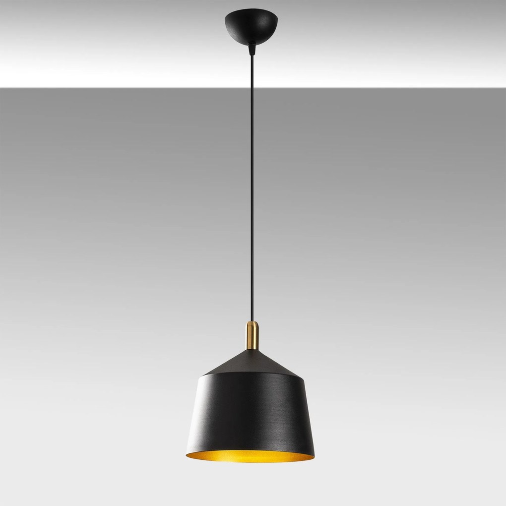 Candeeiro Chandelier Saglam – Preto/Dourado/Antigo – 25x124 cm