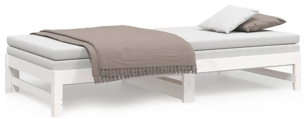 Sofá-cama de puxar 2x(90x200) cm pinho maciço branco