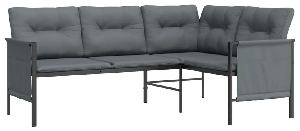 2 pcs conjunto lounge de jardim aço antracite