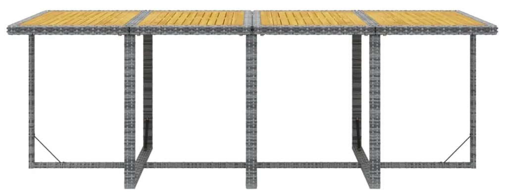 9 pcs conjunto jantar p/ jardim c/ almofadões vime PE cinzento
