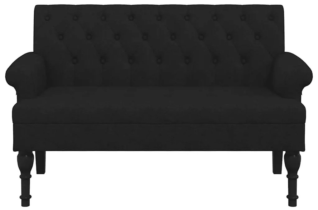 Banco com encosto 120x62x75,5 cm tecido preto
