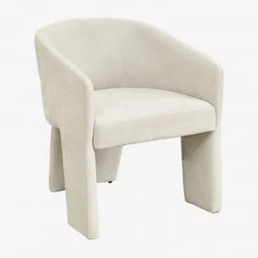 Pack De 2 Sillas De Comedor Tapizadas Jimena Chenille Beige Creme - Sklum
