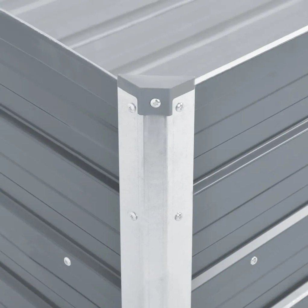Canteiro elevado de jardim aço galvanizado 100x40x45cm cinzento