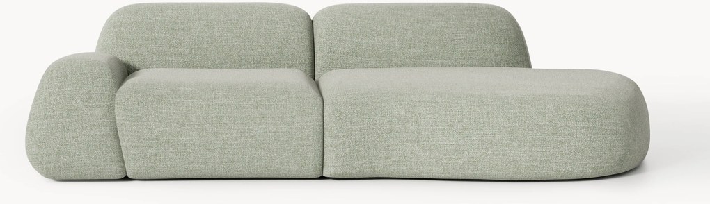 Módulo com chaise longue em bouclé Wolke (3 lugares)