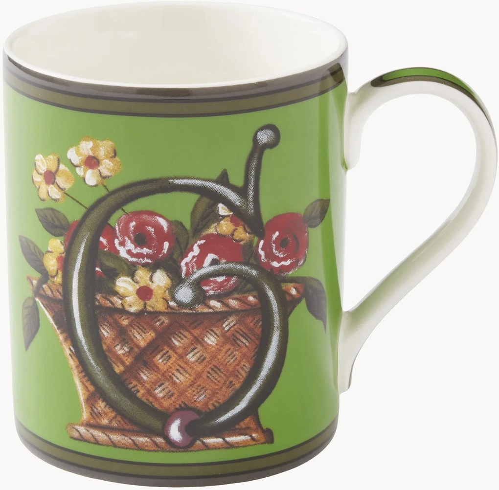 Caneca em porcelana fina Alphabet A