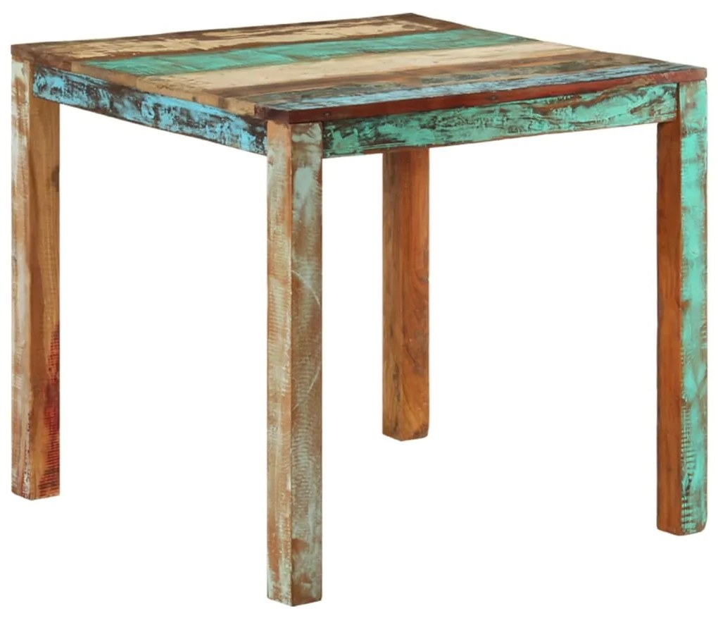 Mesa de jantar 82x80x76 cm madeira recuperada maciça