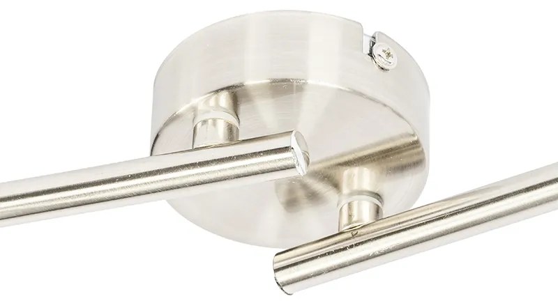 Foco de teto em aço com abajur branco 4 luzes ajustáveis - Hetta