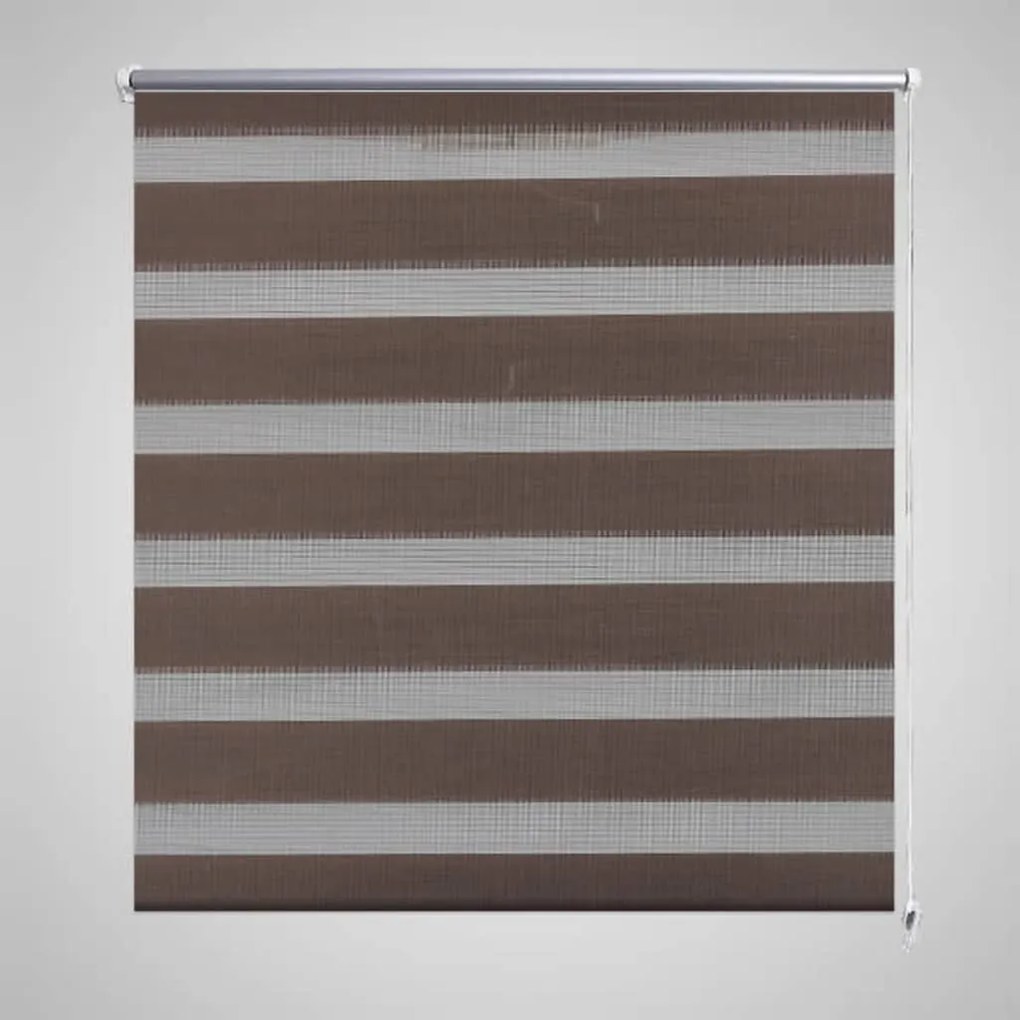 Estore de rolo 60 x 120 cm, linhas de zebra / Café