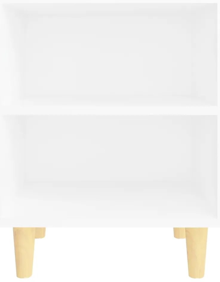 Mesa de cabeceira c/ pernas em madeira maciça 40x30x50cm branco