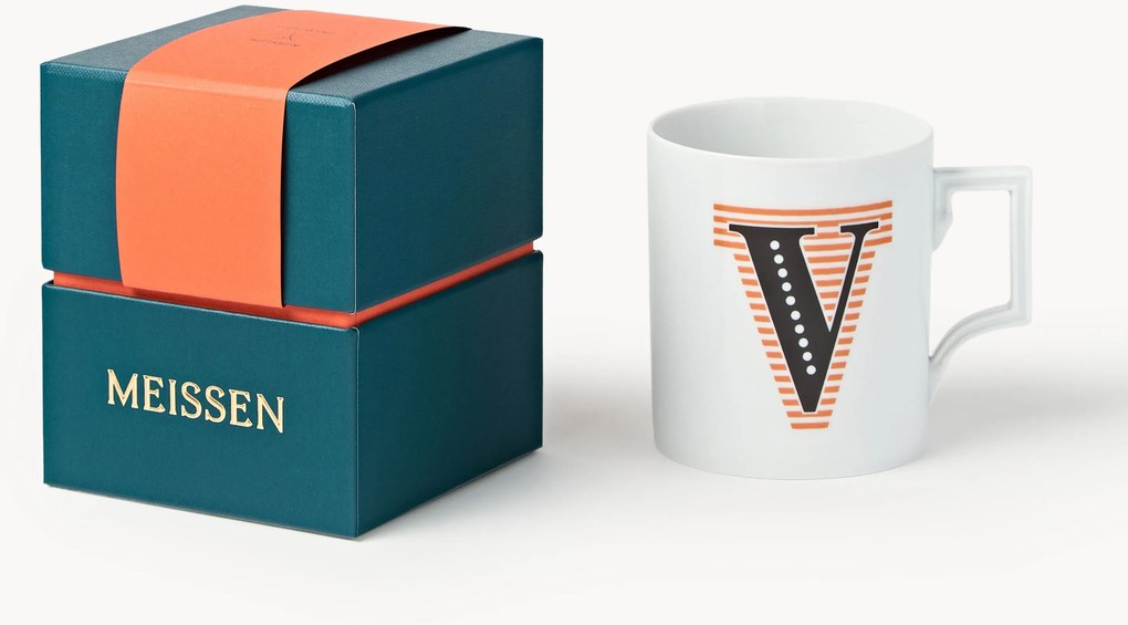 Westwing x MEISSEN, Caneca artesanal com motivo decorativo Initials