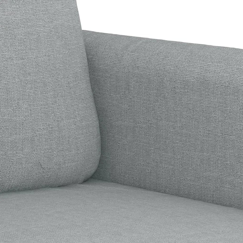 3 pcs conjunto de sofás com almofadões tecido cinzento-claro