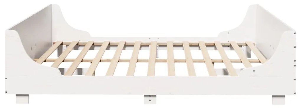 Cama sem colchão 200x200 cm madeira de pinho maciça branco
