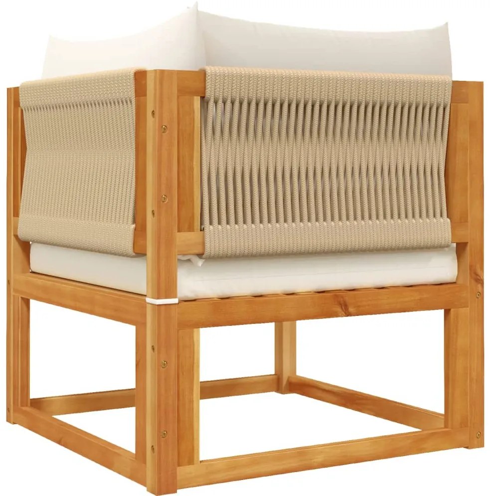 6 pcs conjunto de sofás de jardim com almofadões acácia maciça