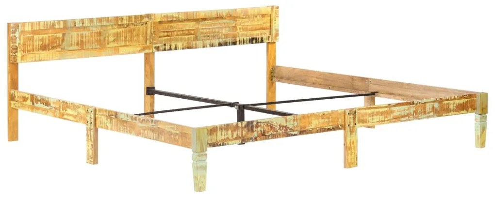Estrutura de cama madeira recuperada maciça 200x200 cm
