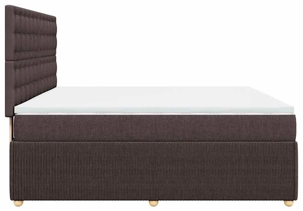 Cama com molas/colchão 180x200 cm tecido castanho-escuro