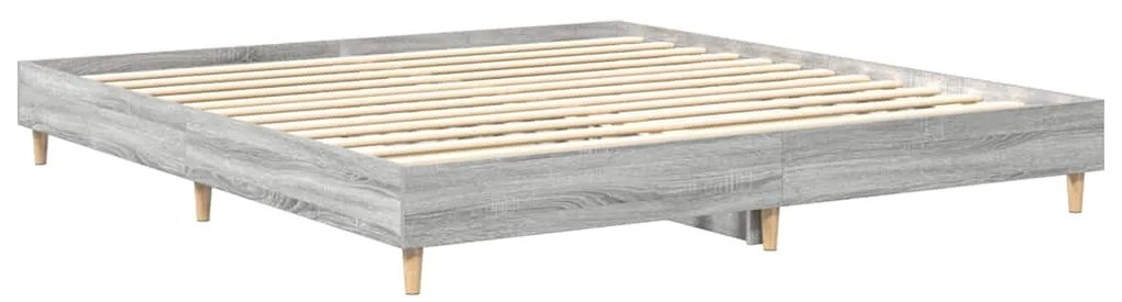 Estrutura de cama sem colchão 200x200 cm cinzento sonoma