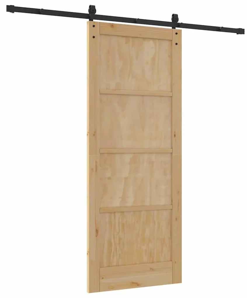 Porta Deslizante vidaXL com Kit de Ferragens 83x202 cm Madeira Maciça