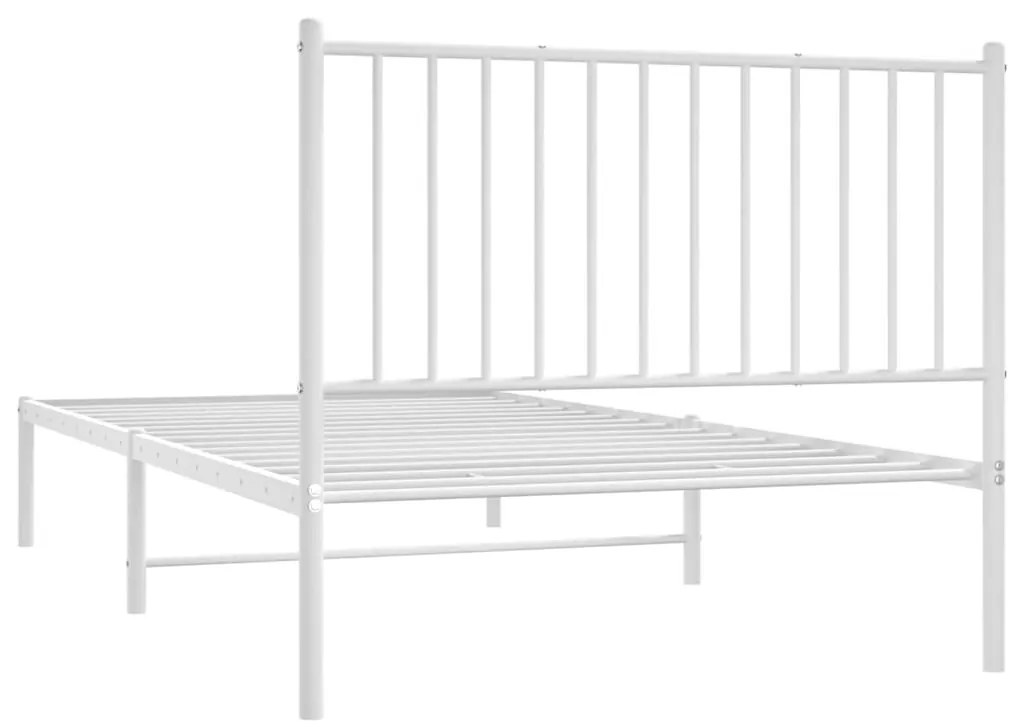 Estrutura de cama com cabeceira 100x200 cm metal branco