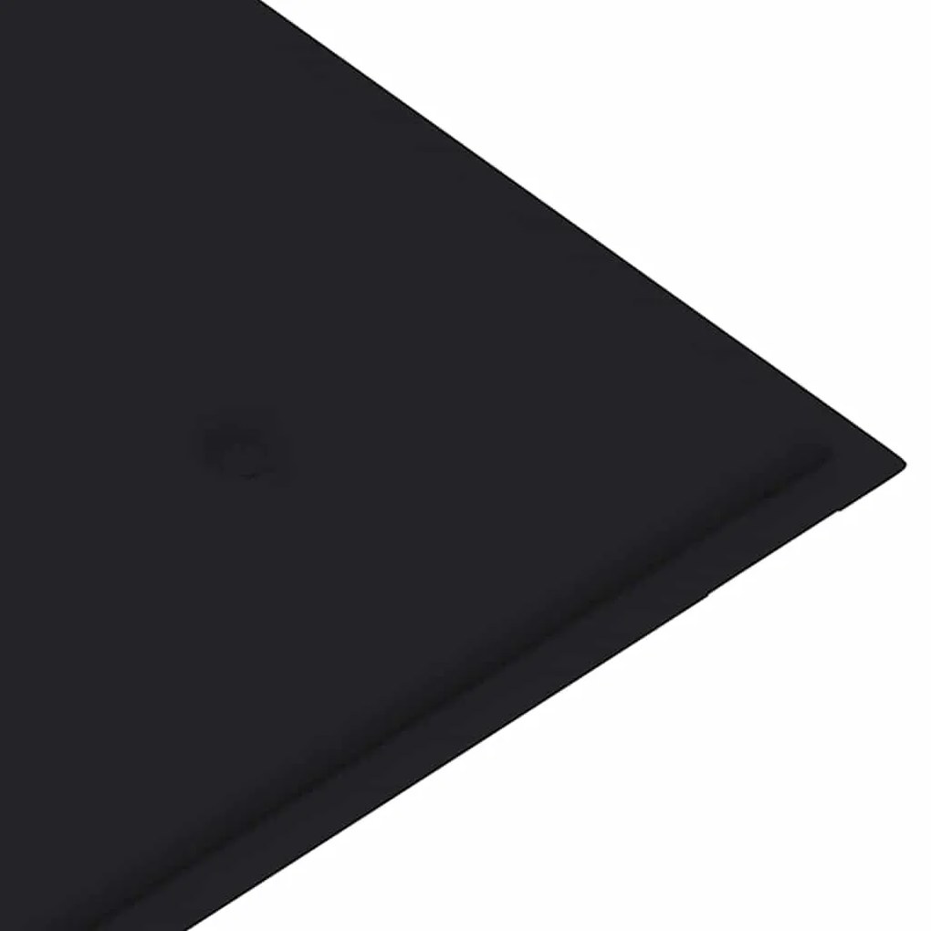 Banco Batávia c/ almofadão preto 120 cm teca maciça